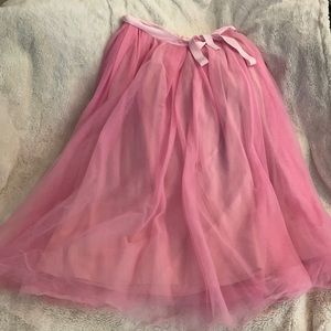 Jcrew long pink tulle skirt